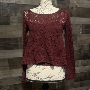 Bell Sleeve Maroon Top